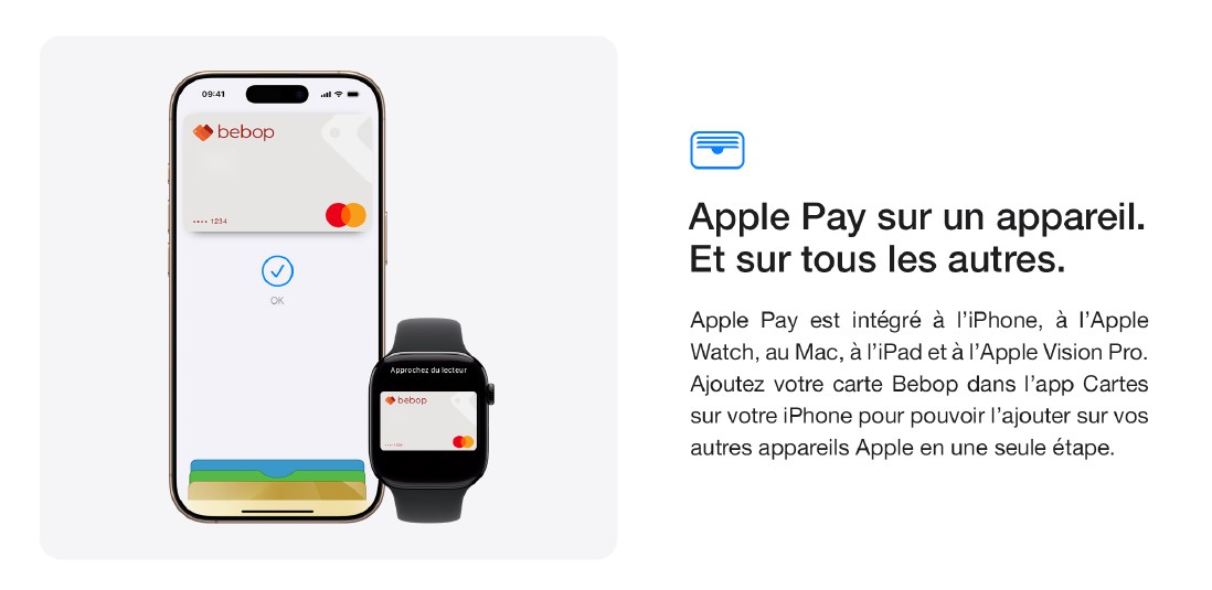  Votre iPhone devient votre carte Bebop.
